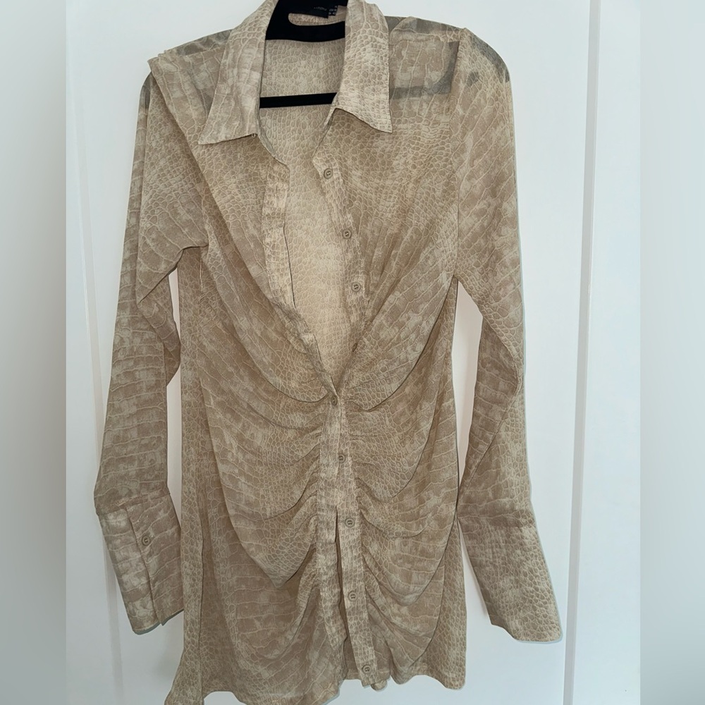 Mesh ruched dress